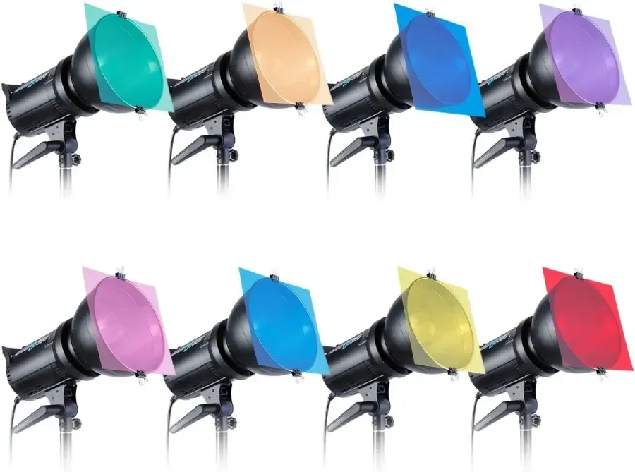 Transparent Color Correction Light Gel Filter Set Pack of 8 Gel