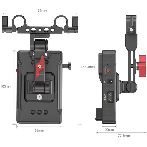 SmallRig Advanced V-Mount Battery Mount Plate with Adjustable Arm