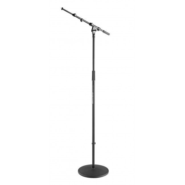 K&M Microphone high Stand with Telescopic Boom, 3/8" / black