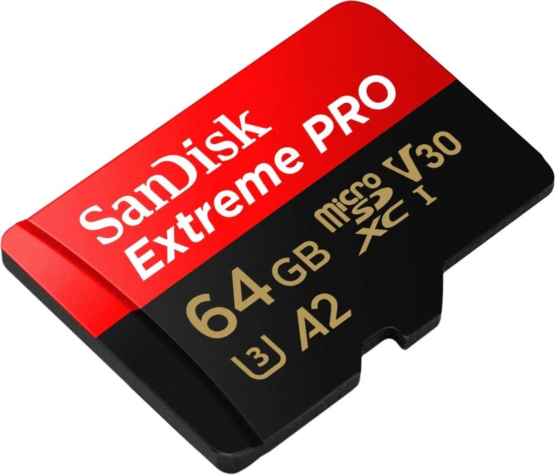 SanDisk Extreme Pro microSD UHS I Card 200MB/s Read, 140MB/s Write Red Black 64 GB