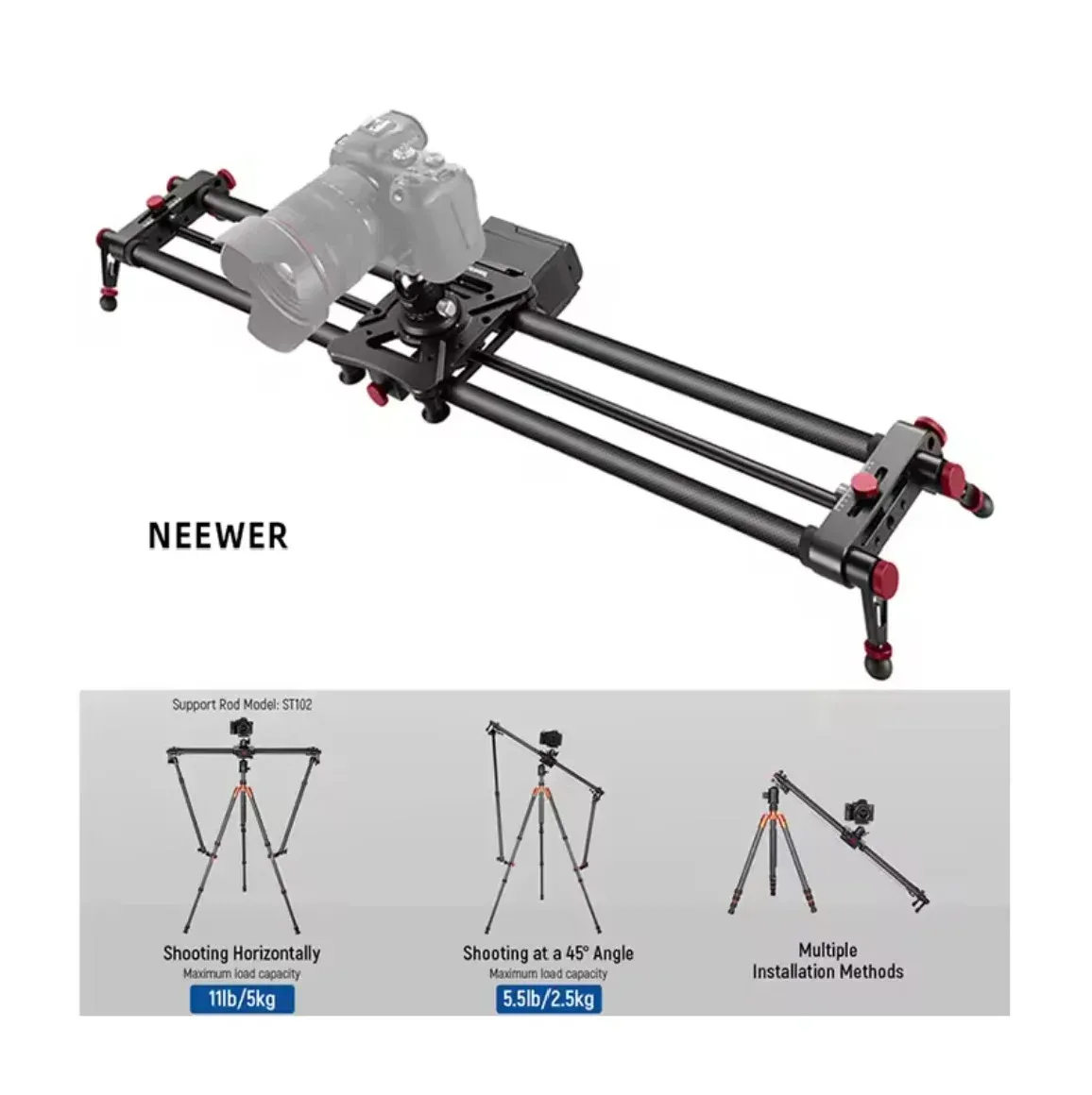 Neewer ER1 Motorized Wireless Carbon Fiber Camera Slider 80cm