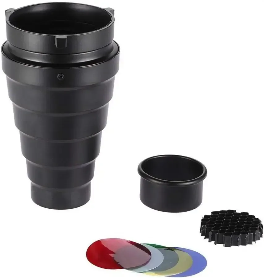 Snoot with Honeycomb Grid 5pcs Color Filter Kit