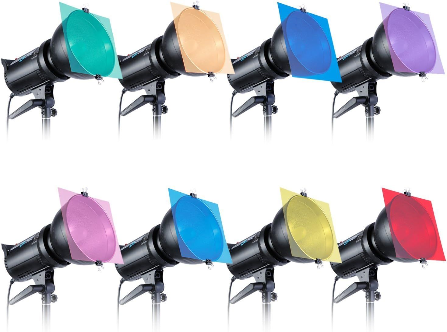 Transparent Color Correction Light Gel Filter Set Pack of 8 Gel