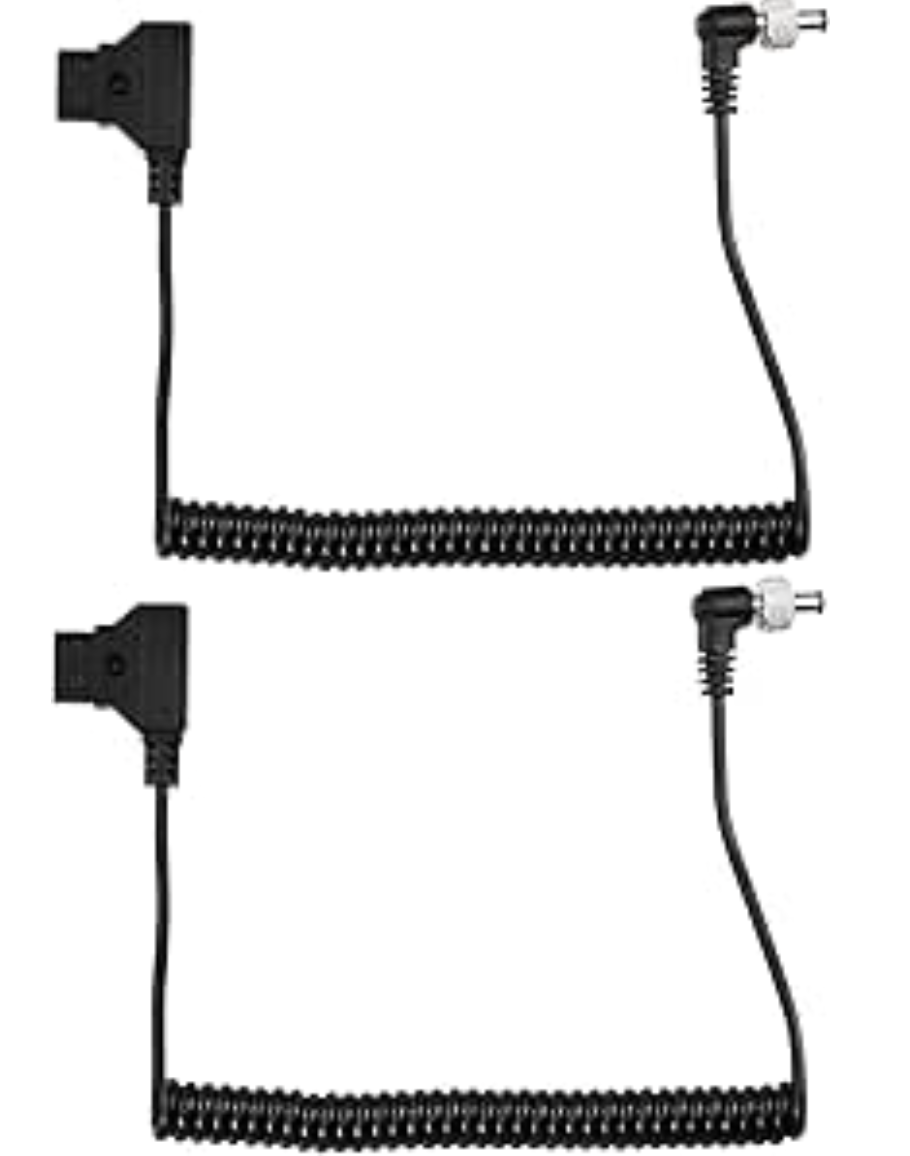 D-Tap to DC Cable, 2Pcs D-Tap to Locking Monitor Power Cable 5.5 X 2.5mm Right Angle Tap Power Flexible Cable Compatible with Atomos Ninja v KiPRO SmallHD Shogun Sony PIX-E7 PIX-E5 7
