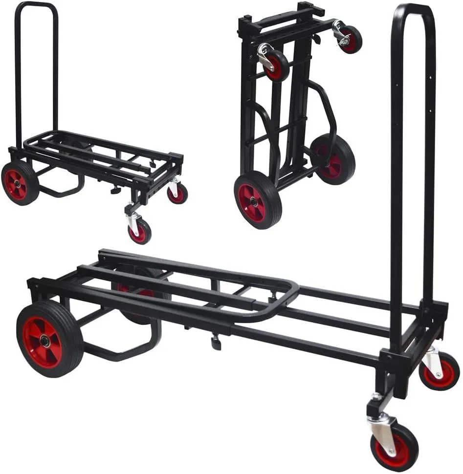 Pyle 8 in 1 Folding Hand Truck Dolly. Heavy Duty Convertible Utility Cart I