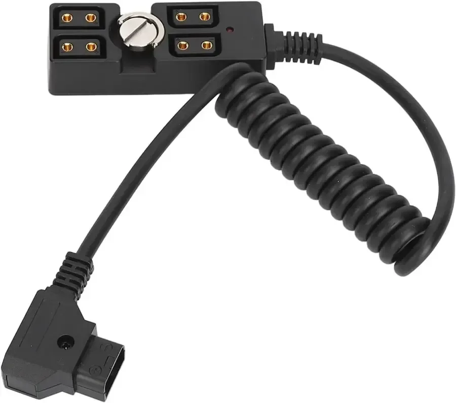 Bewinner D Tap Male to 4 Port Female Splitter, Expansion Outputs, Easy Installation, High Performance with Stress Relief Device, for V Mount Camera